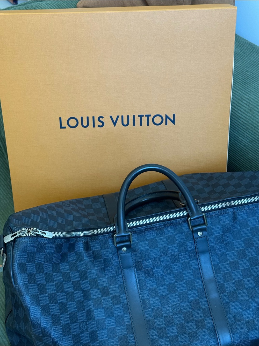 Louis Vuitton Keepall Bandoulière 55 graphite/blue